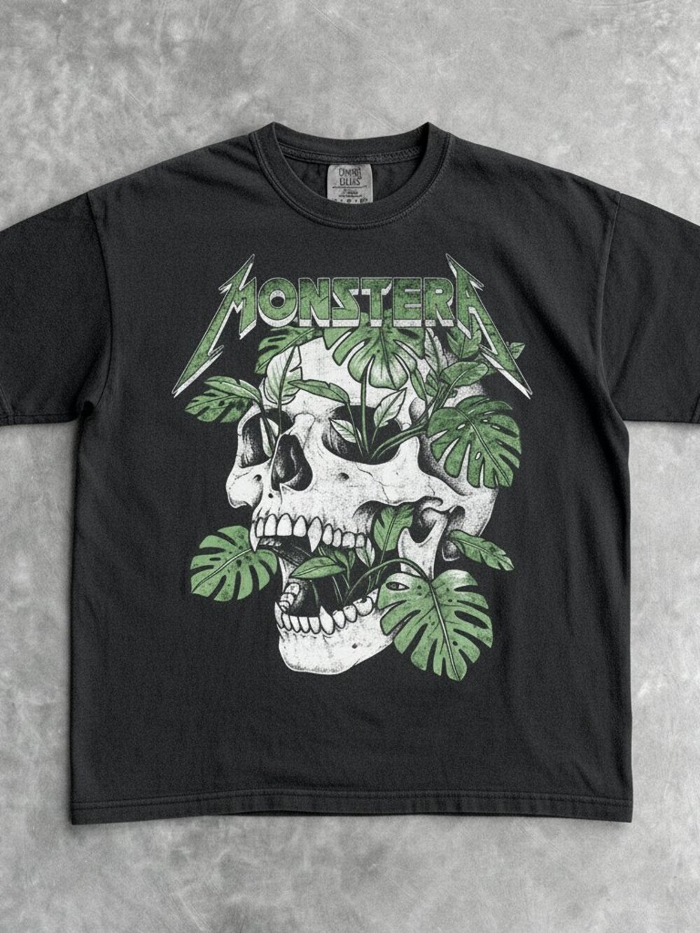 Monstera Skull Metal Band Graphic Tee | Plant Mom Dad Meme Shirt